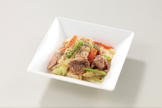 肉野菜の黒胡椒炒め