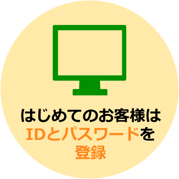 はじめてのお客様はIDとパスワードを登録